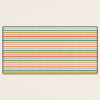 Colorful retro stripe line art pattern Desk Mat Gallery Image 3