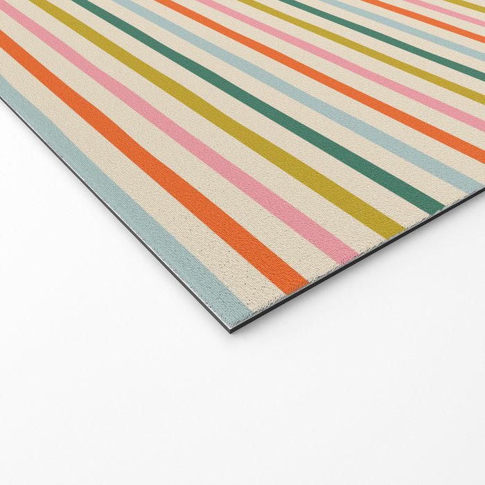 Colorful retro stripe line art pattern Welcome Mat Gallery Image 2