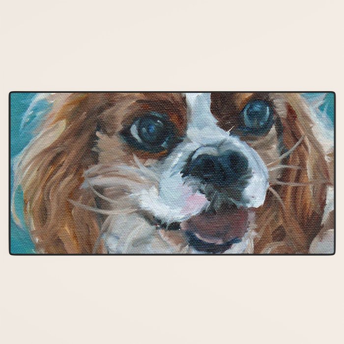 Poppy King Charles Cavalier Portrait Desk Mat Gallery Image 3