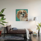 Poppy King Charles Cavalier Portrait Wood Wall Art Gallery Image 2