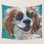 Poppy King Charles Cavalier Portrait Wall Tapestry Gallery Image 4