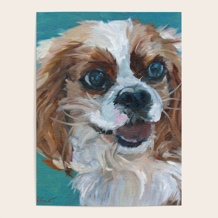 Poppy King Charles Cavalier Portrait Poster Gallery Image 4
