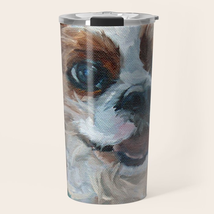 Poppy King Charles Cavalier Portrait Travel Mug Gallery Image 1