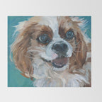 Poppy King Charles Cavalier Portrait Throw Blanket Gallery Image 2