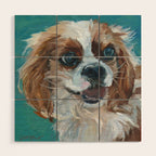 Poppy King Charles Cavalier Portrait Wood Wall Art Gallery Image 1