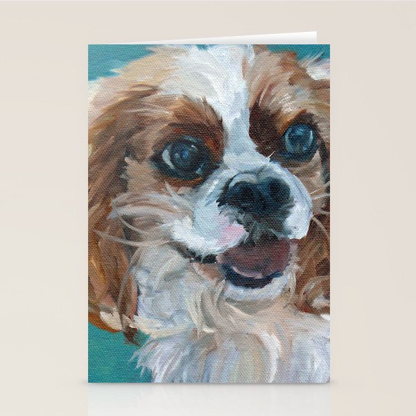 Poppy King Charles Cavalier Portrait Stationery Card Gallery Image 1