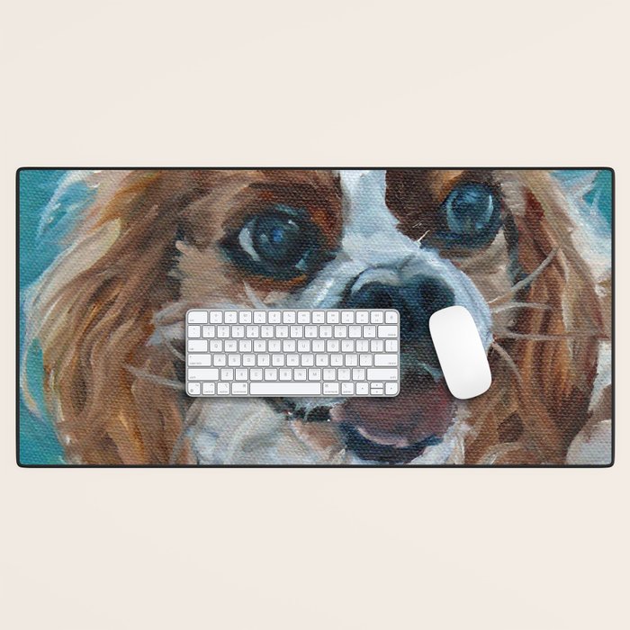 Poppy King Charles Cavalier Portrait Desk Mat Gallery Image 1