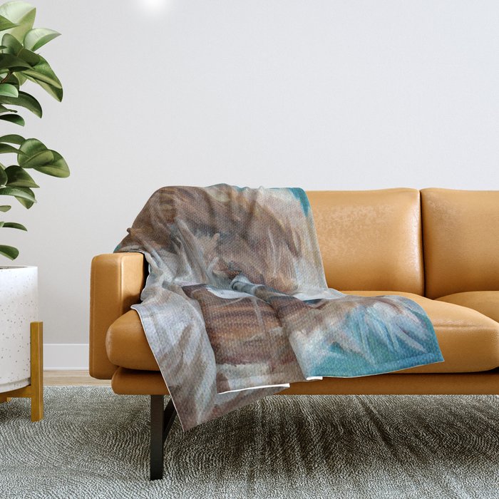 Poppy King Charles Cavalier Portrait Throw Blanket Gallery Image 1