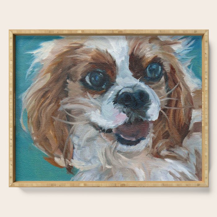 Poppy King Charles Cavalier Portrait Serving Tray Gallery Image 1