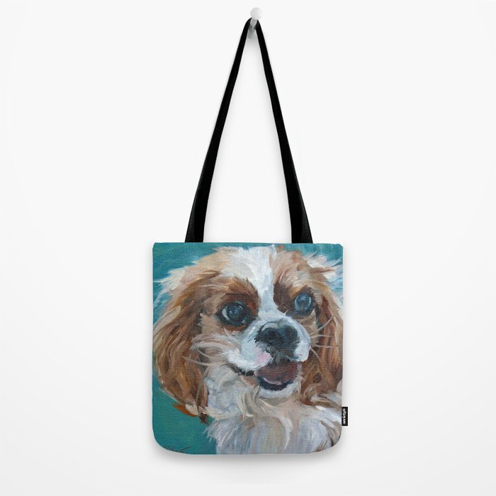 Poppy King Charles Cavalier Portrait Tote Bag Gallery Image 2