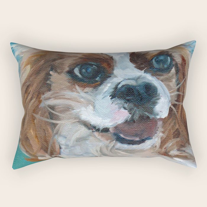 Poppy King Charles Cavalier Portrait Rectangular Pillow Gallery Image 2