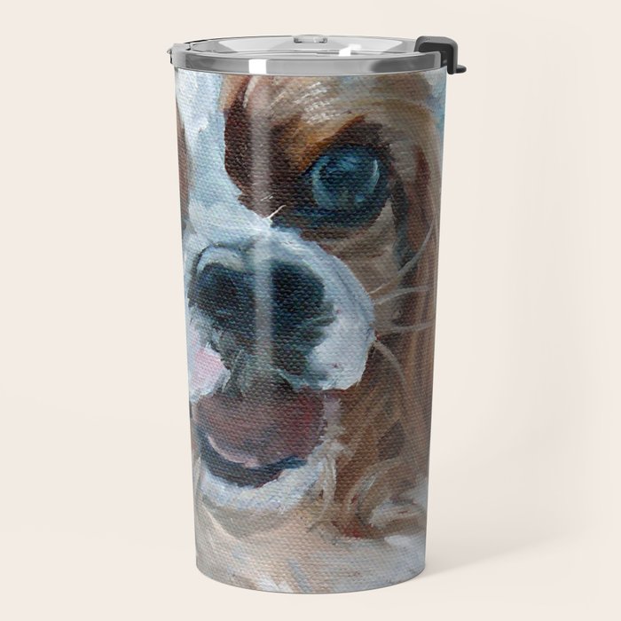 Poppy King Charles Cavalier Portrait Travel Mug Gallery Image 2