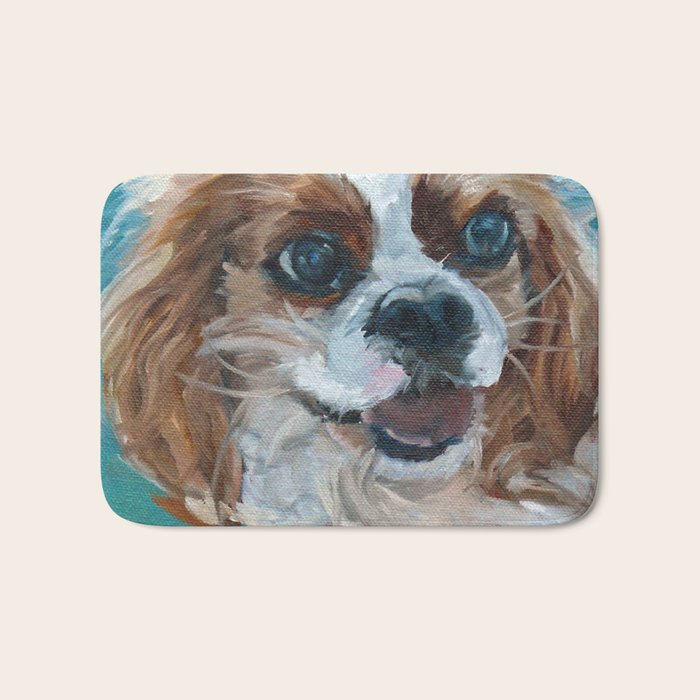 Poppy King Charles Cavalier Portrait Bath Mat Gallery Image 1