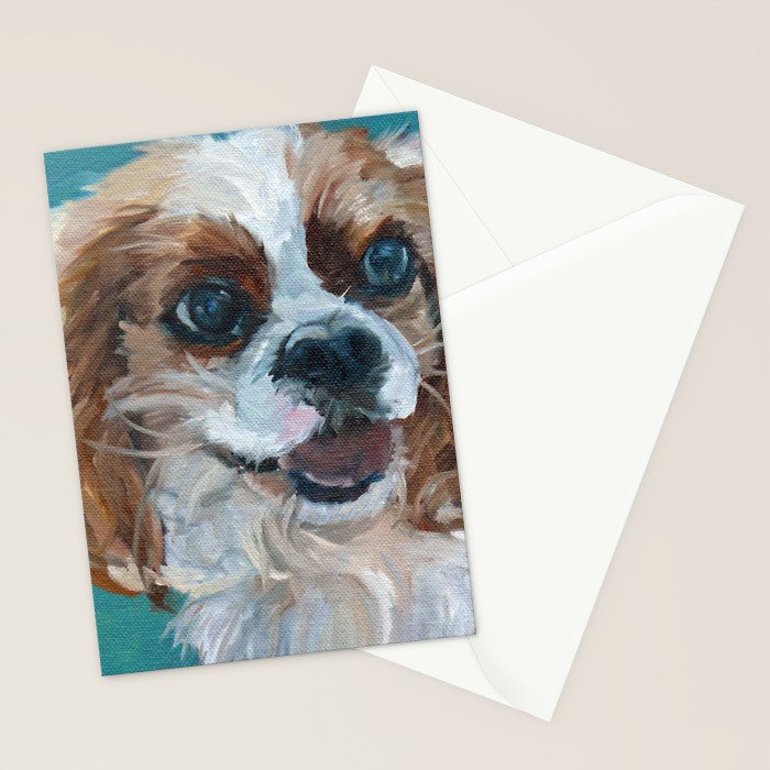 Poppy King Charles Cavalier Portrait Stationery Card Gallery Image 2