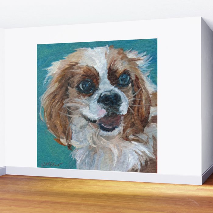 Poppy King Charles Cavalier Portrait Wall Mural Gallery Image 2