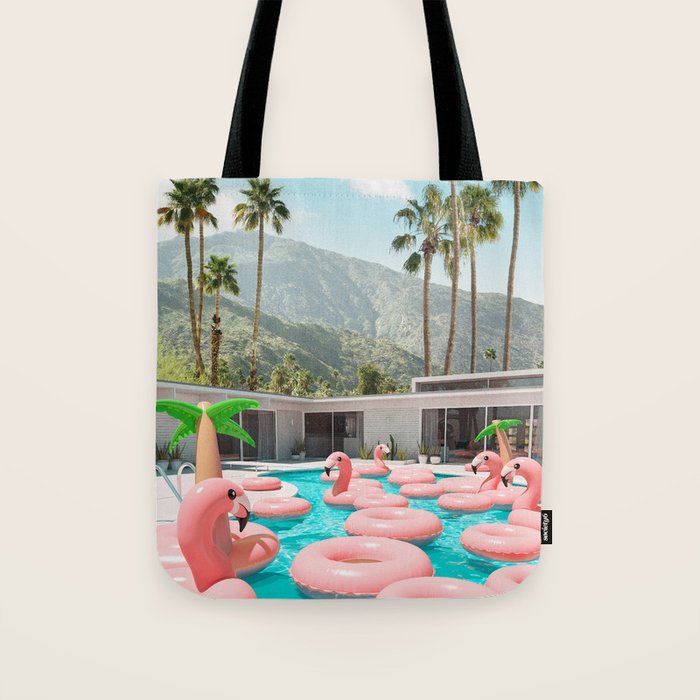 Flamingo Pool Party Tote Bag Gallery Image 1