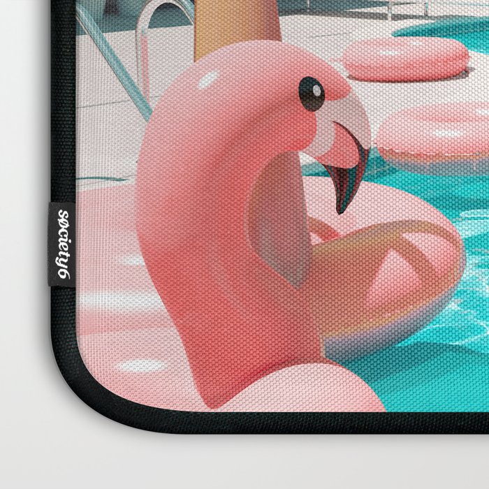 Flamingo Pool Party Laptop Sleeve Gallery Image 3