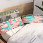 Flamingo Pool Party Pillow Sham Gallery Image 2