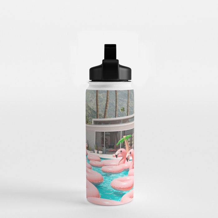 Flamingo Pool Party Water Bottle Gallery Image 2