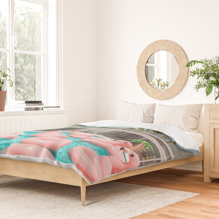 Flamingo Pool Party Duvet Cover Gallery Image 2