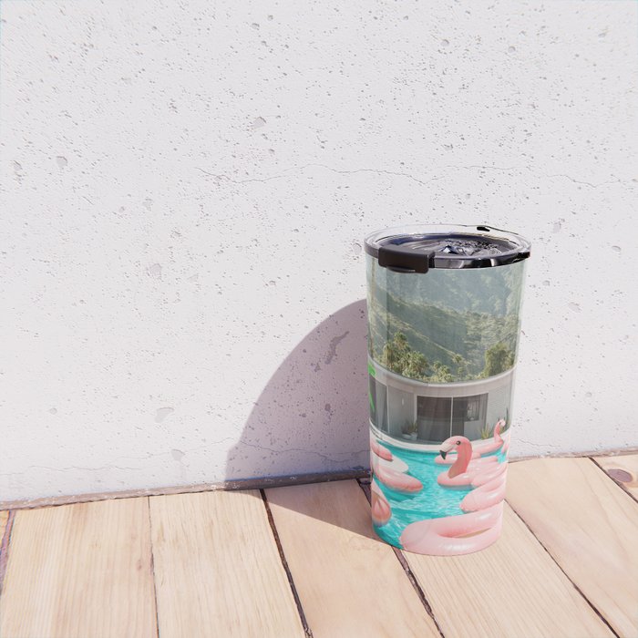 Flamingo Pool Party Travel Mug Gallery Image 4