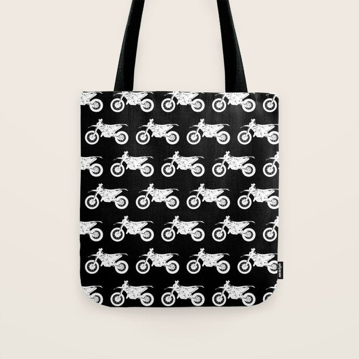 Dirt Bikes // Black Tote Bag Gallery Image 1