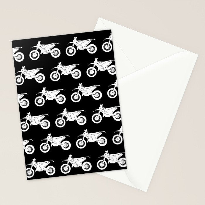 Dirt Bikes // Black Stationery Card Gallery Image 2