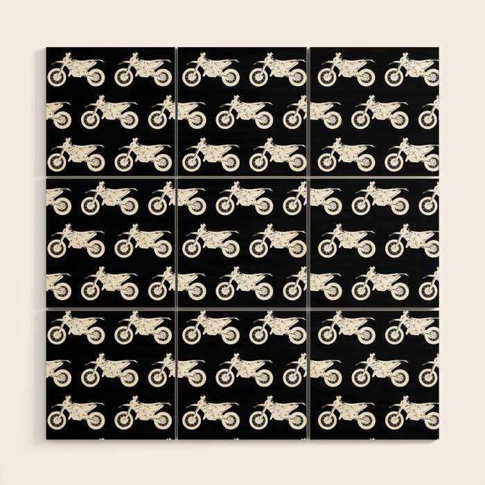 Dirt Bikes // Black Wood Wall Art Gallery Image 1