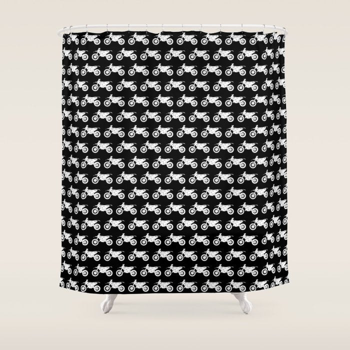Dirt Bikes // Black Shower Curtain Gallery Image 1