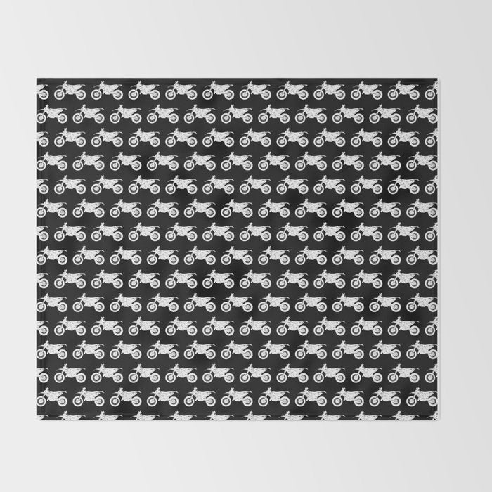 Dirt Bikes // Black Throw Blanket Gallery Image 2