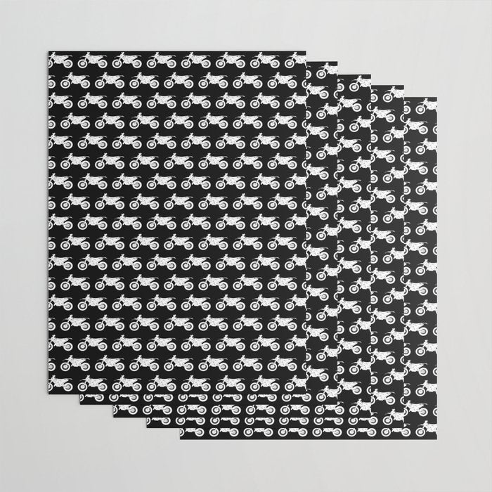 Dirt Bikes // Black Wrapping Paper Gallery Image 3