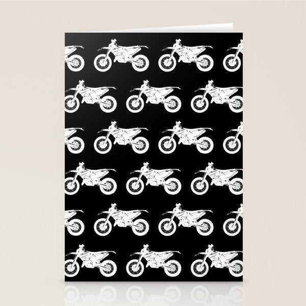 Dirt Bikes // Black Stationery Card Gallery Image 2