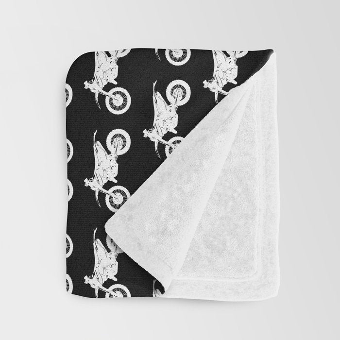 Dirt Bikes // Black Throw Blanket Gallery Image 3