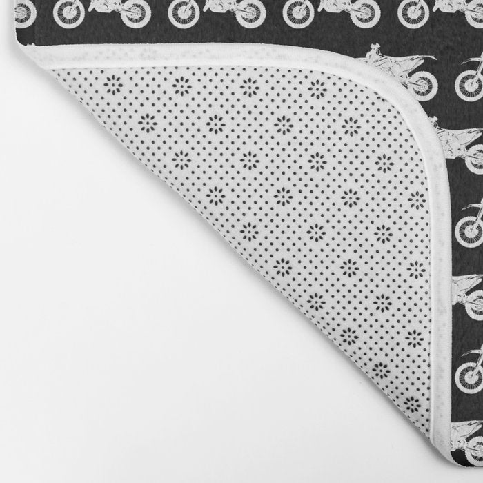 Dirt Bikes // Black Bath Mat Gallery Image 2