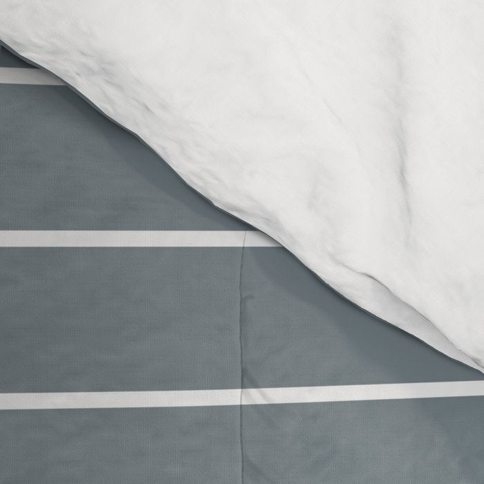Minimal Arch XLVII Neutral Grey Blue Modern Geometric Lines Comforter Gallery Image 4