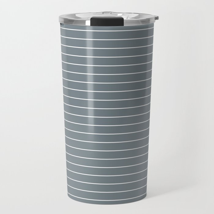 Minimal Arch XLVII Neutral Grey Blue Modern Geometric Lines Travel Mug Gallery Image 1