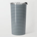 Minimal Arch XLVII Neutral Grey Blue Modern Geometric Lines Travel Mug Gallery Image 2