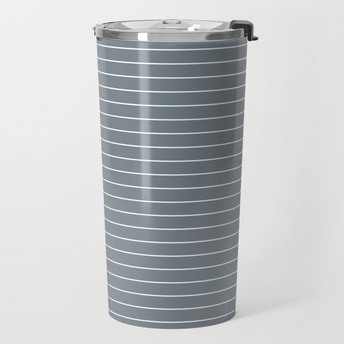 Minimal Arch XLVII Neutral Grey Blue Modern Geometric Lines Travel Mug Gallery Image 2