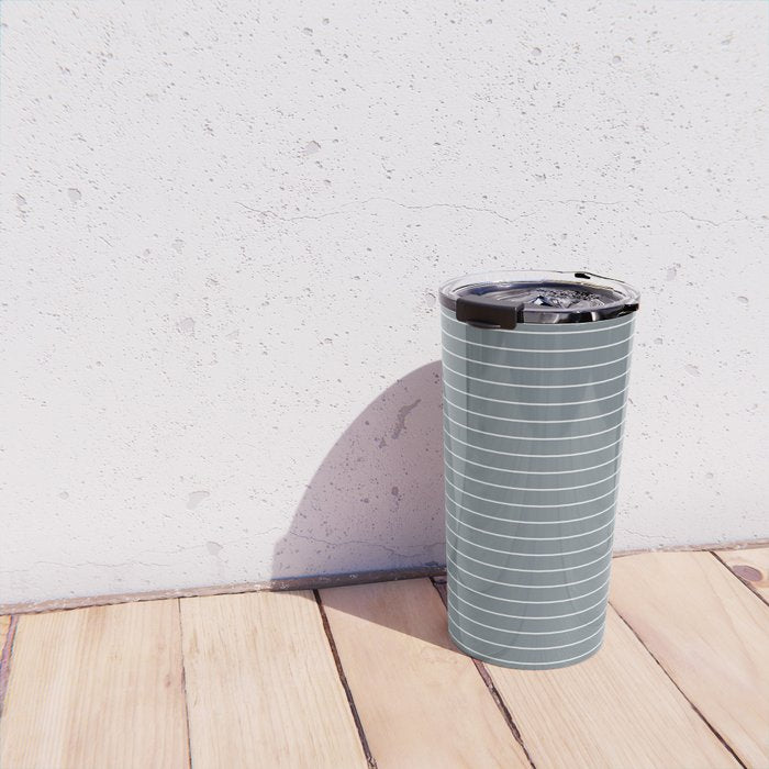 Minimal Arch XLVII Neutral Grey Blue Modern Geometric Lines Travel Mug Gallery Image 4
