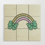 Bow Rainbow in Blue Wood Wall Art Gallery Image 1