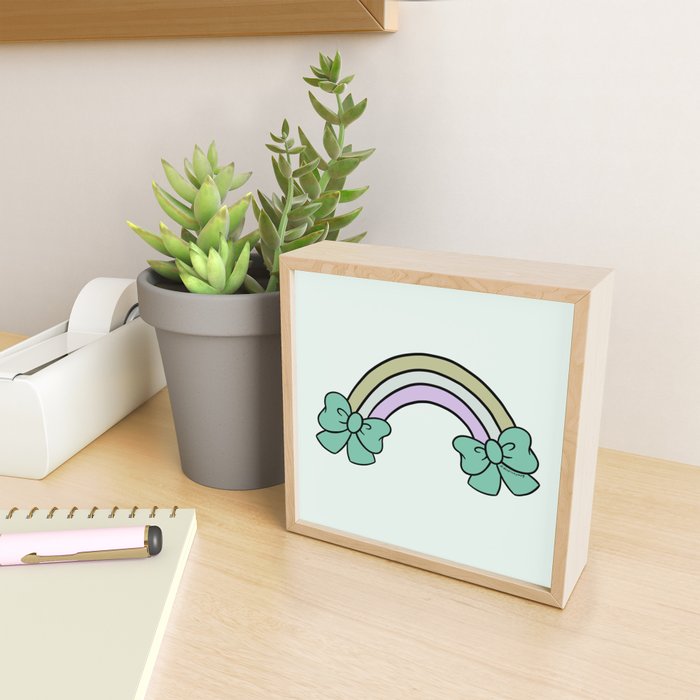 Bow Rainbow in Blue Mini Art Print Gallery Image 2