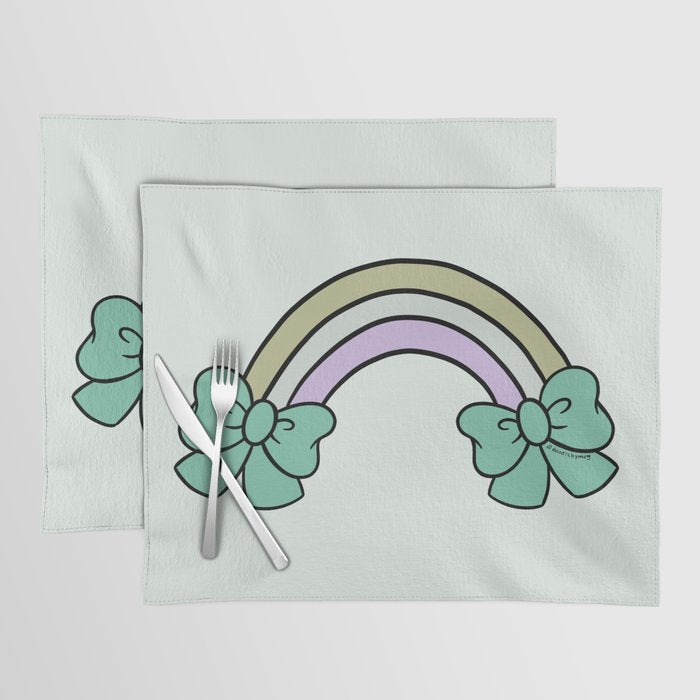 Bow Rainbow in Blue Placemat Gallery Image 1