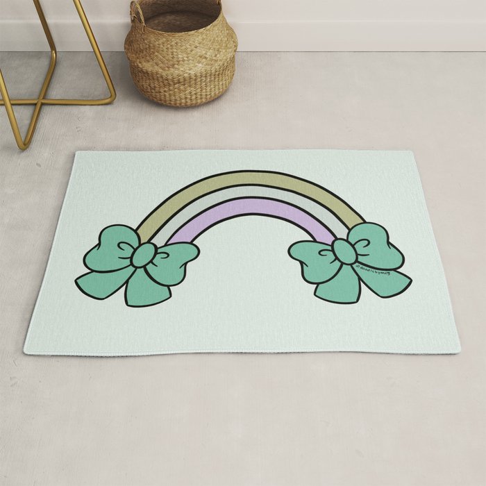 Bow Rainbow in Blue Rug Gallery Image 1