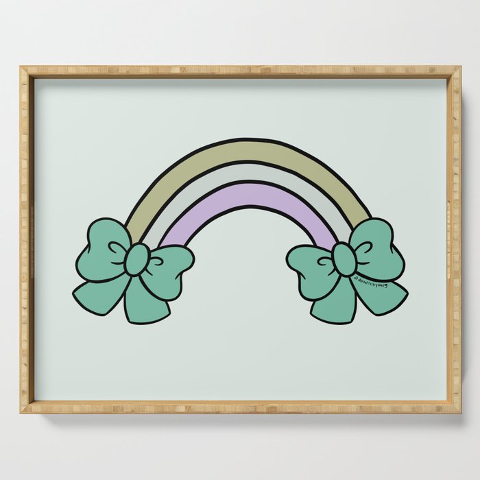 Bow Rainbow in Blue Serving Tray Gallery Image 1