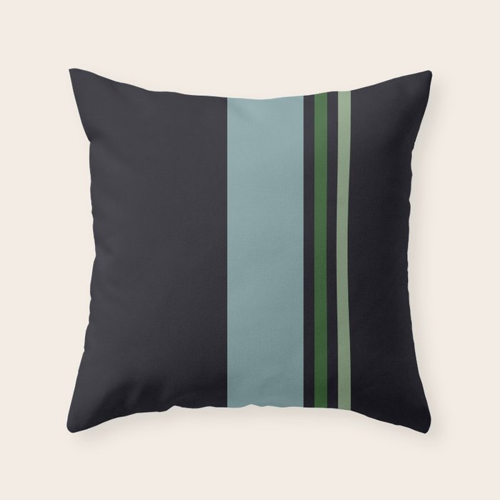 Classic Retro Striped Enenra Throw Pillow Gallery Image 6