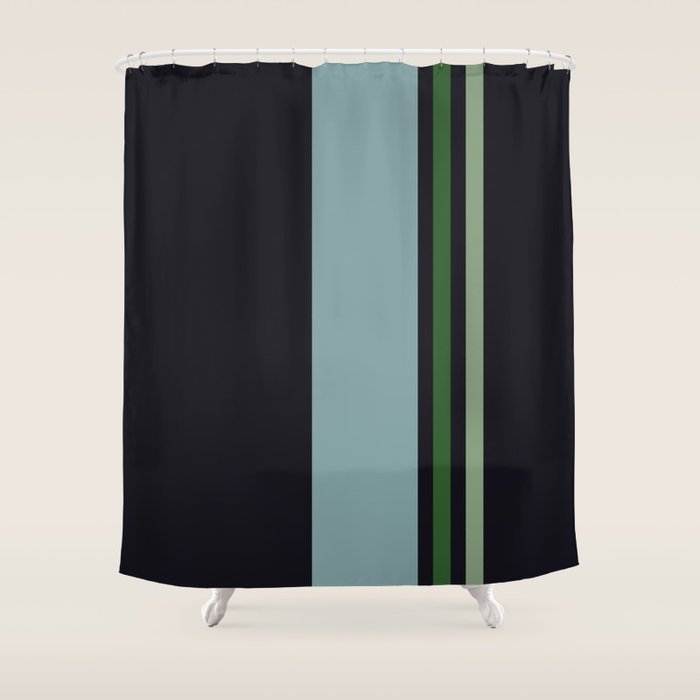 Classic Retro Striped Enenra Shower Curtain Gallery Image 1