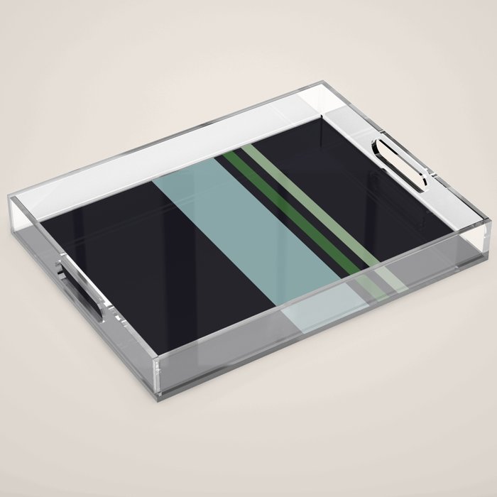 Classic Retro Striped Enenra Acrylic Tray Gallery Image 1