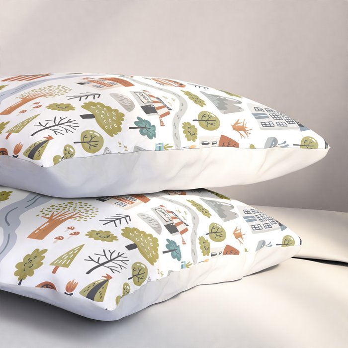 Town Map Pillow Sham Gallery Image 3
