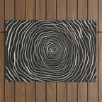 Strokes 07: Nero Black Edition  Outdoor Rug Gallery Image 1