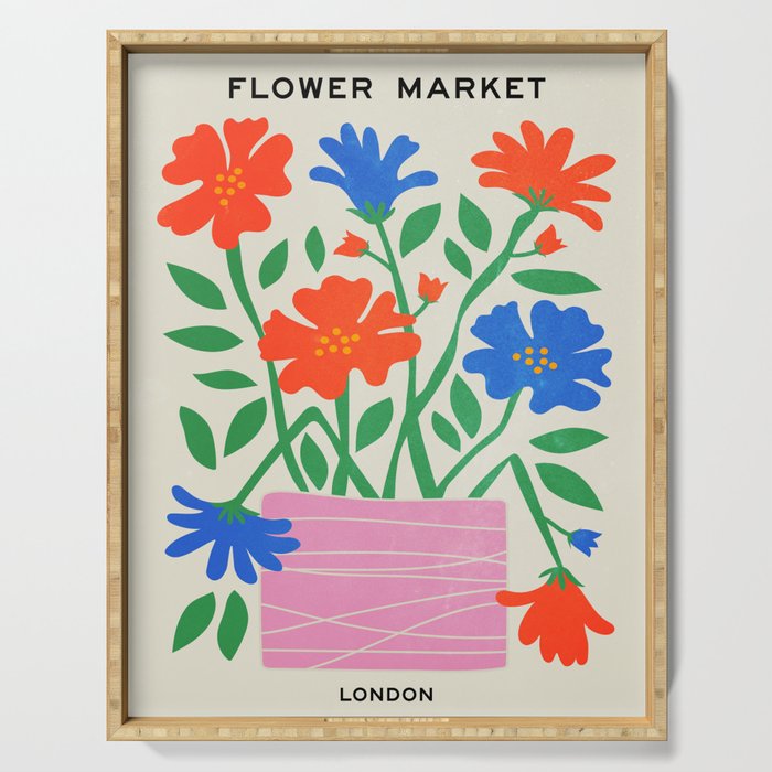 Flower Market 01: London Serving Tray Gallery Image 1